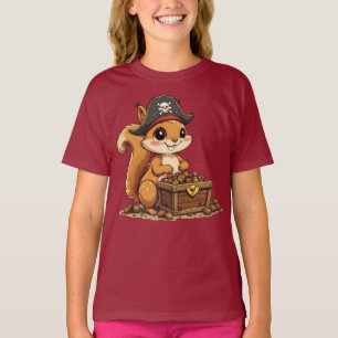 Pirat-Eichhörnchen mit Eichelschatz Lustiges Süßes T-Shirt