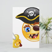 Pirat Emoji Briefpapier (Stehend Vorderseite)