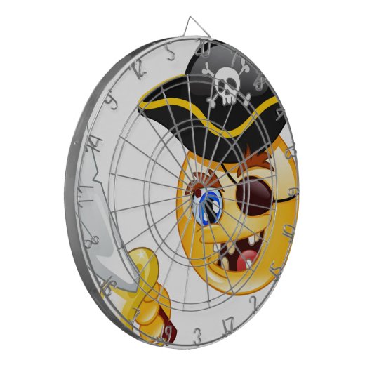 Pirat Emoji Dartscheibe (Vorderseite Links)