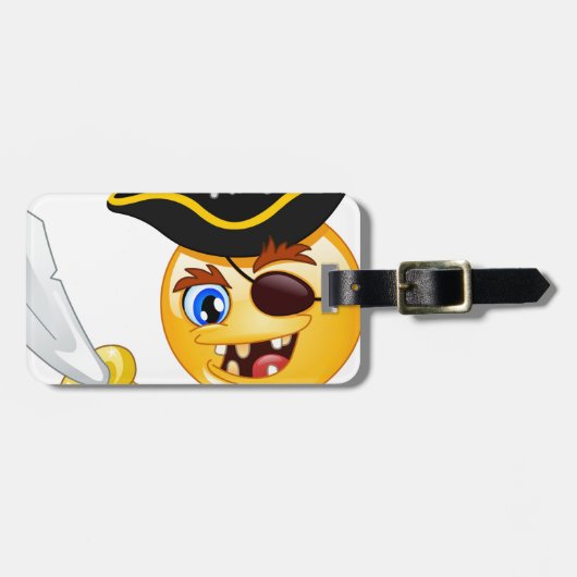 Pirat Emoji Gepäckanhänger (Vorderseite horizontal)