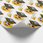Pirat Emoji Geschenkpapier (Ecke)