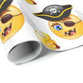Pirat Emoji Geschenkpapier (Rolleneckpunkt)