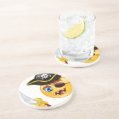 Pirat Emoji Getränkeuntersetzer (Seite)