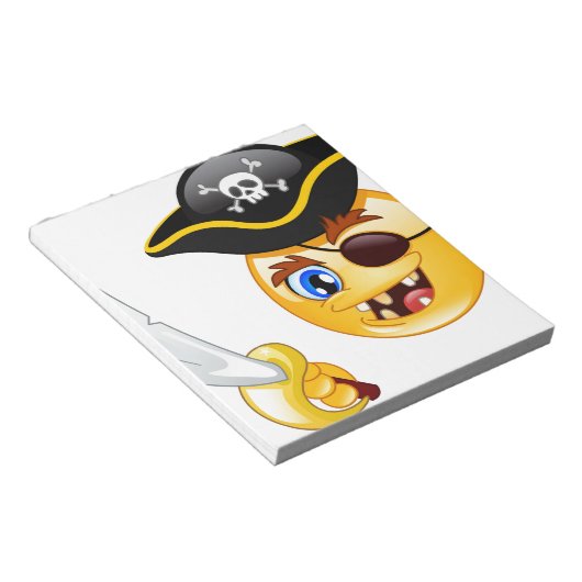 Pirat Emoji Notizblock (angewinkelt)
