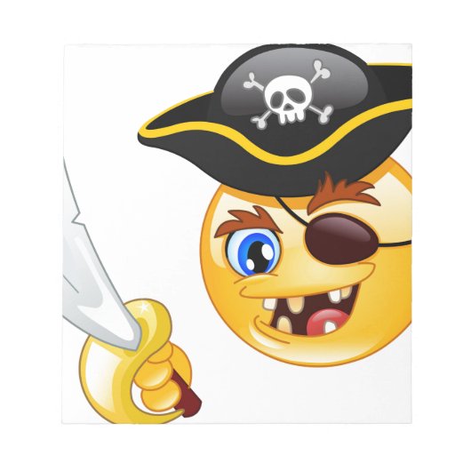 Pirat Emoji Notizblock (Vorderseite)