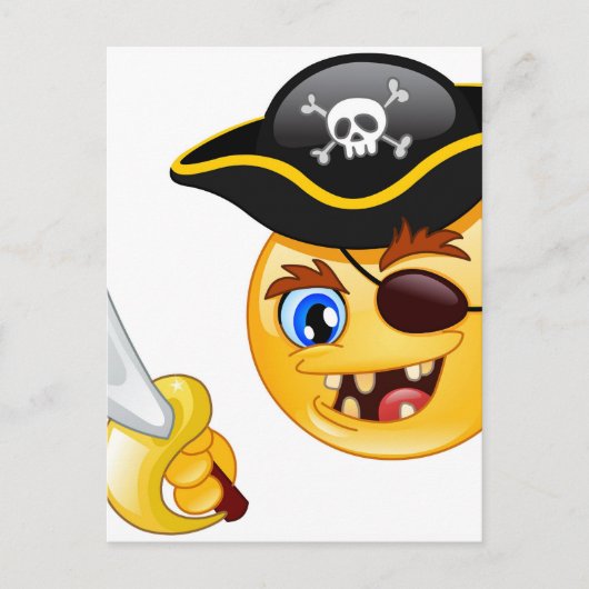 Pirat Emoji Postkarte (Vorderseite)