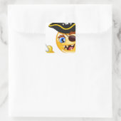 Pirat Emoji Quadratischer Aufkleber (Tasche)