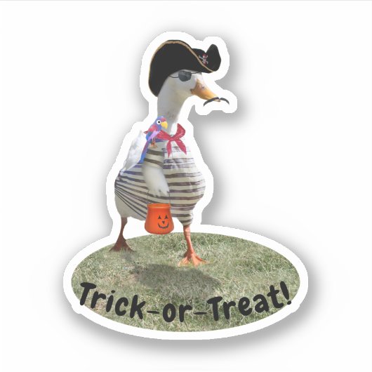 Pirat Ente Halloween Aufkleber (Vorderseite)