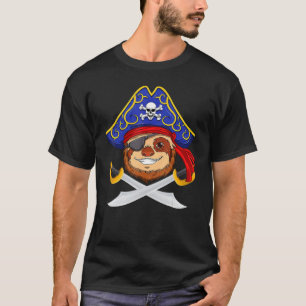 Pirat Faultier Jolly Roger Halloween Kostüm Tag Ju T-Shirt