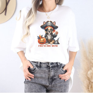 Pirat French Bulldog Halloween Frenchie Mama Tri-Blend Shirt