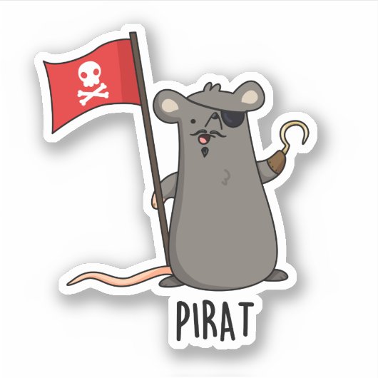 Pirat Funny Pirate Rat Pun Aufkleber (Vorderseite)