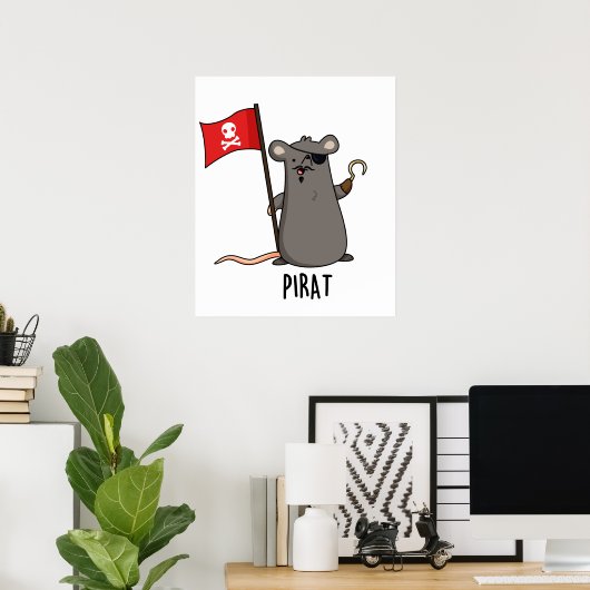 Pirat Funny Pirate Rat Pun Poster (Heimbüro)