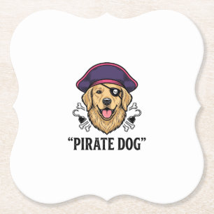 Pirat-Hund Vintage-Gravur-Shirt-Design_1 Untersetzer