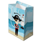 Pirat Jungen Mittlere Geschenktüte (Vorderseite Schrägansicht)