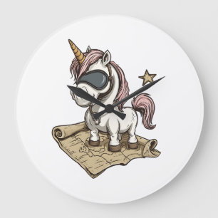 Pirat Kapitän Einhorn (1) Große Wanduhr