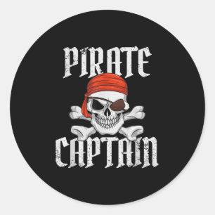 Pirat Kapitän Halloween Schädel & Knochen Pi Runder Aufkleber