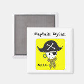 Pirat Kapitän Name Design Magnet (Vorderseite/Rückseite)