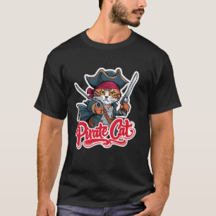 Pirat Katze Lustige Halloween-Katze Jolly Roger Ka T-Shirt