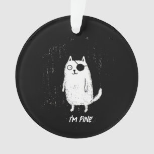 Pirat Katze – Minimale lustige Katzenkunst Ornament