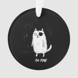 Pirat Katze – Minimale lustige Katzenkunst Ornament