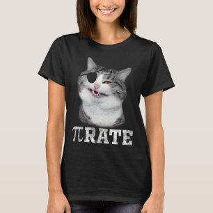 Pirat Katze Pi-Tag Mathe Schiff Kapitän Katze Kä T-Shirt