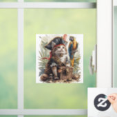 Pirat Katzen Schatz Fensteraufkleber (Zuhause)