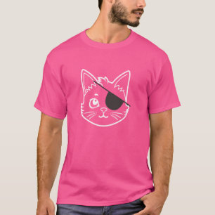 Pirat Katzenkapitän Kätzchen Augenklappe Meer T-Shirt