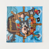 Pirat Kinder Geburtstagsbanner Wandteppich (Vorderseite (Horizontal))