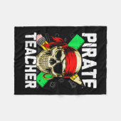Pirat Lehrer lustiger Totenkopf  Fleecedecke (Vorderseite (Horizontal))
