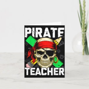 Pirat Lehrer lustiger Totenkopf  Karte