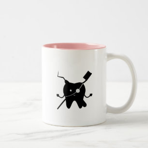 Pirat lustige Dentis zahnmedizinische Geschenke Zweifarbige Tasse