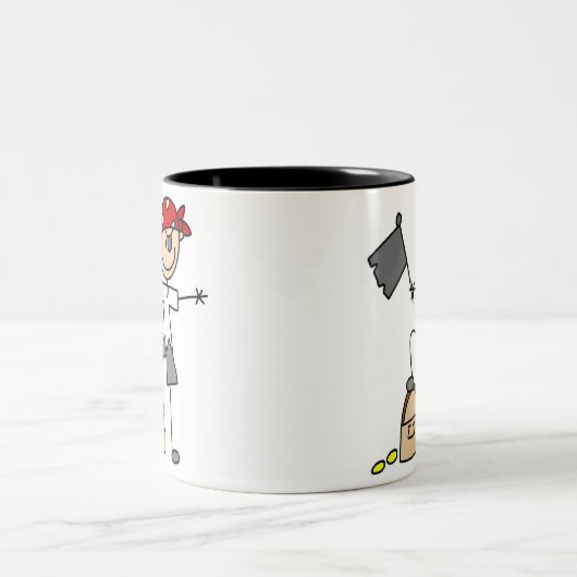 Pirat mit der Schatz-Tasse Zweifarbige Tasse (Mittel)
