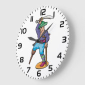 Pirat mit Holzbein und Schwert Große Wanduhr (Winkel)