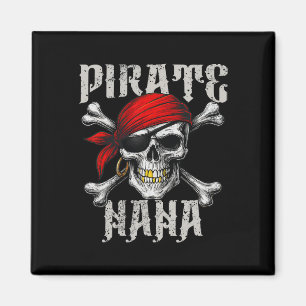 Pirat Nana Jolly Roger Flagge und Totenkopf  Magnet