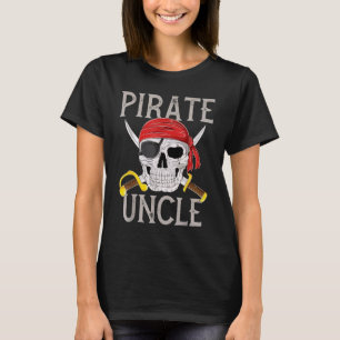 Pirat Onkel Jolly Roger Flagge Totenkopf Familie P T-Shirt