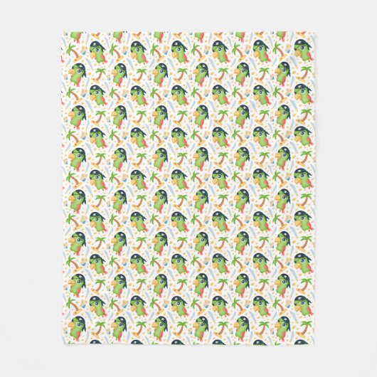 Pirat Papageien Fleecedecke (Vorderseite)