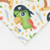 Pirat Papageien Fleecedecke (Ecke)