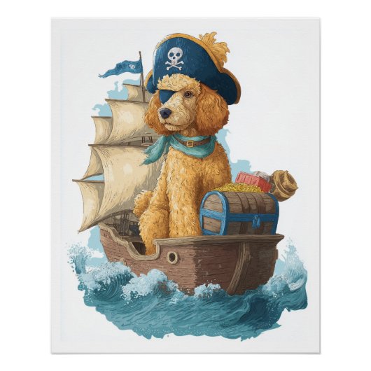Pirat Poodle � Lustiger Sehund Poster (Vorderseite)