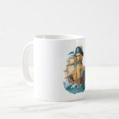 Pirat Pudel � Lustiger Seemann Kaffeetasse (Vorderseite Links)