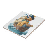 Pirat Pudel � Lustiger Sehund Fliese (Seite)