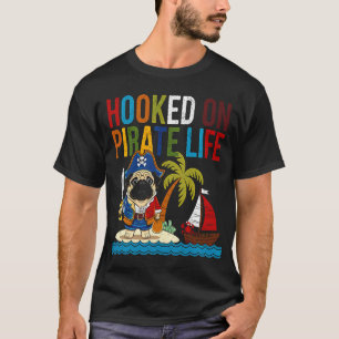 Pirat Pug Leben Lustiges Insel Abenteuer T-Shirt