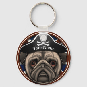 Pirat Pug Schlüsselanhänger