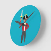 Pirat Runde Wanduhr (Winkel)