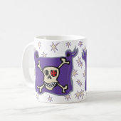 Pirat: Schädel-und Kreuz-Knochen-Flagge mit Kaffeetasse (Vorderseite Links)