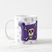 Pirat: Schädel-und Kreuz-Knochen-Flagge mit Kaffeetasse (Links)
