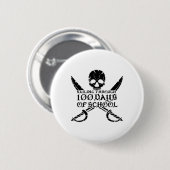 Pirat segelt durch 100 Tage Schuljungen Button (Vorne & Hinten)