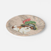 Pirat Shih Tzu Pappteller (Schrägansicht)
