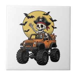 Pirat-Skelett-Monster-Truck-Halloween-Design_1 Fliese