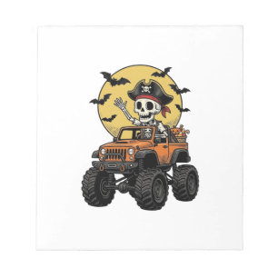 Pirat-Skelett-Monster-Truck-Halloween-Design_1 Notizblock