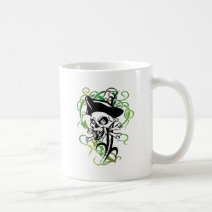 Pirat Skelett Vampir Reißzähne Tattoo-Stil Kunstwe Kaffeetasse